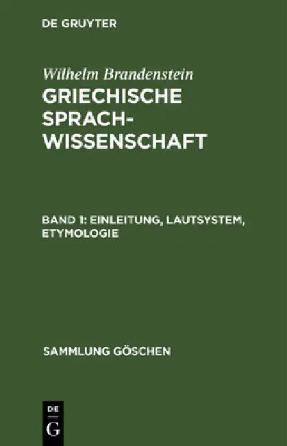 Einleitung, Lautsystem, Etymologie (English, Wilhelm Brandenstein)