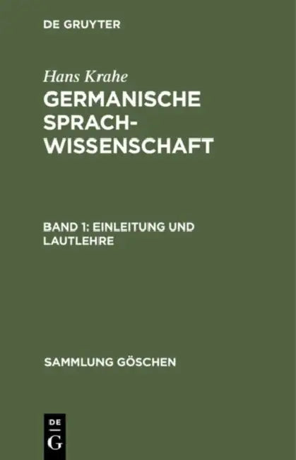 Einleitung und Lautlehre (English, Hans Krahe)