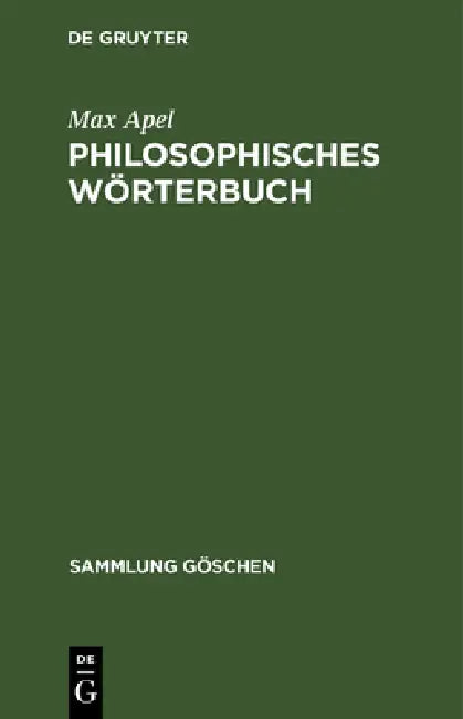 Philosophisches Wörterbuch (English, Max Apel)
