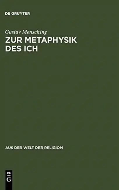 Zur Metaphysik Des Ich (English, Gustav Mensching)