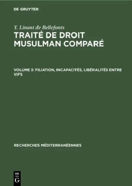 Filiation, incapacités, libéralités entre vifs (English, Y. Linant de Bellefonts)