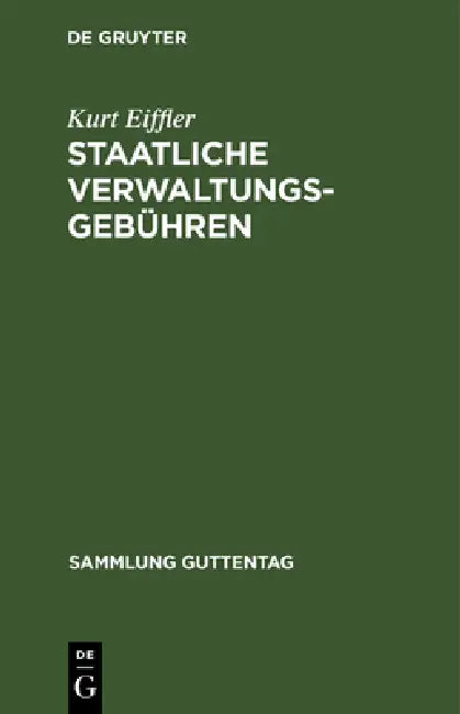 Staatliche Verwaltungsgebühren (English, Kurt Eiffler)