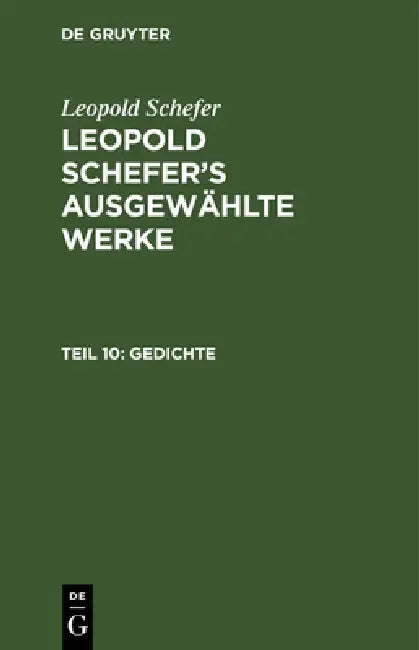 Gedichte (English, Leopold Schefer)
