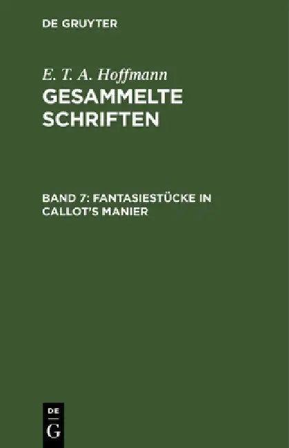 Fantasiestücke in Callot's Manier (English, Theodor Hosemann | E. T. a. Hoffmann)