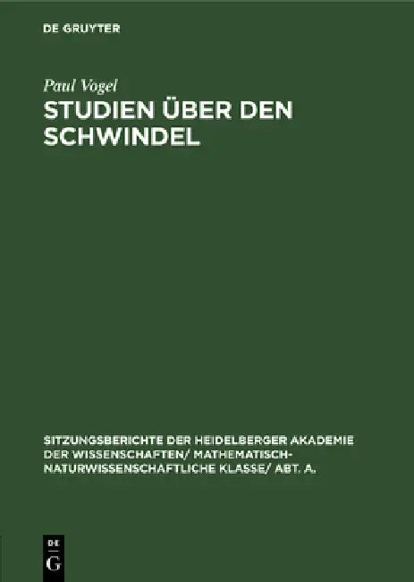 Studien Über Den Schwindel (English, Paul Vogel)