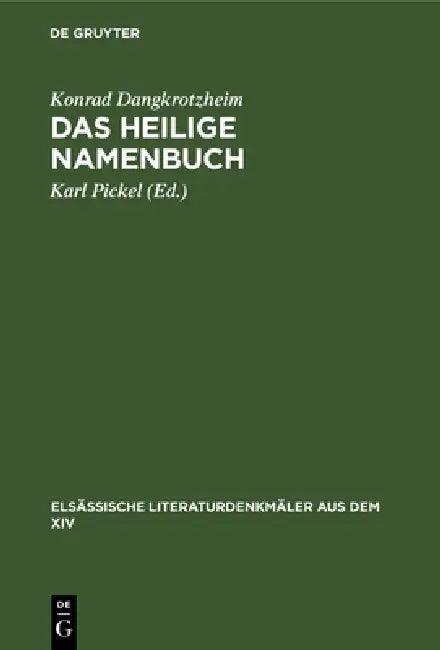 Das Heilige Namenbuch (English, Konrad Dangkrotzheim | Karl Pickel)