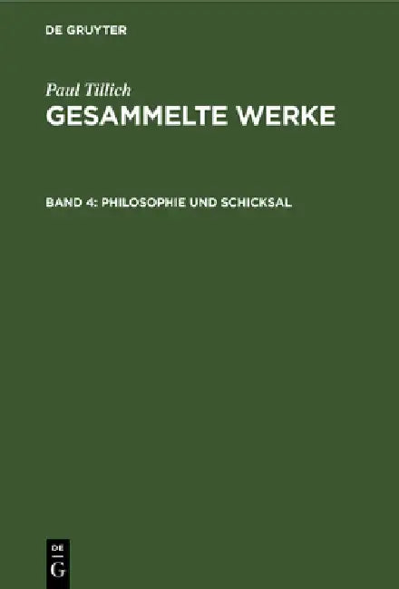 Philosophie Und Schicksal (English, Renate Albrecht | Paul Tillich)