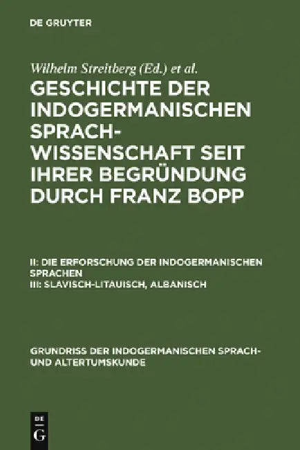 Slavisch-Litauisch, Albanisch (English, Wilhelm Streitberg | Franz Bopp)