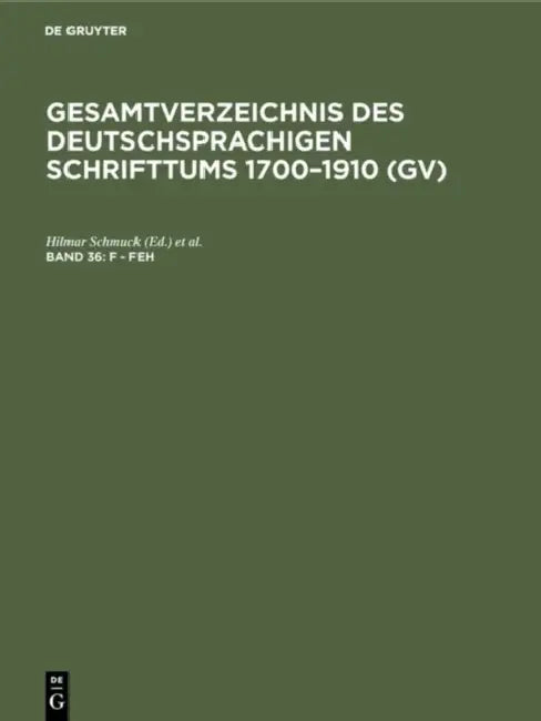 F - Feh (English, Hilmar Schmuck | Willi Gorzny | Hans Popst)