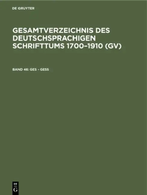 Ges - Gess (English, Hilmar Schmuck | Willi Gorzny | Peter Geils)
