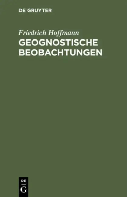 Geognostische Beobachtungen (English, Friedrich Hoffmann)
