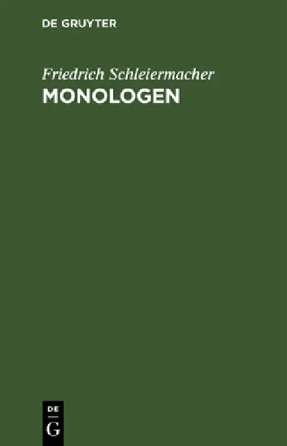Monologen (English, Friedrich Schleiermacher)