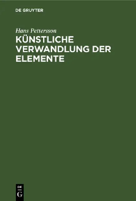 Künstliche Verwandlung Der Elemente (English, Hans Pettersson)