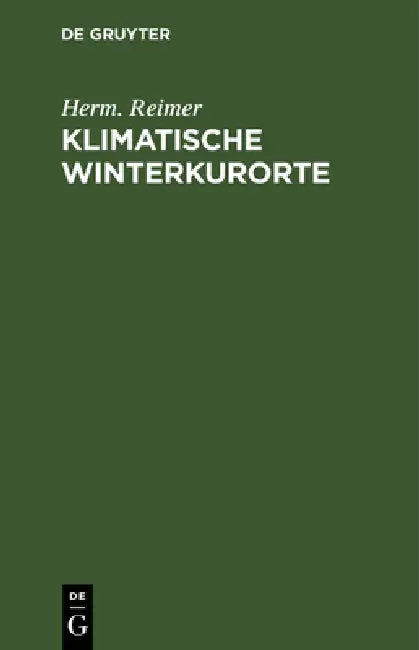 Klimatische Winterkurorte (English, Herm Reimer)