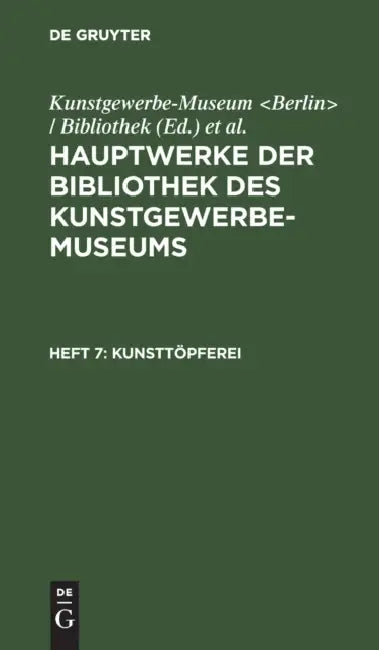 Kunsttöpferei (English, Kunstgewerbe-Museum | Königliche Museen)