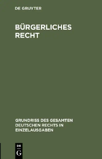 Bürgerliches Recht (English, de Gruyter)