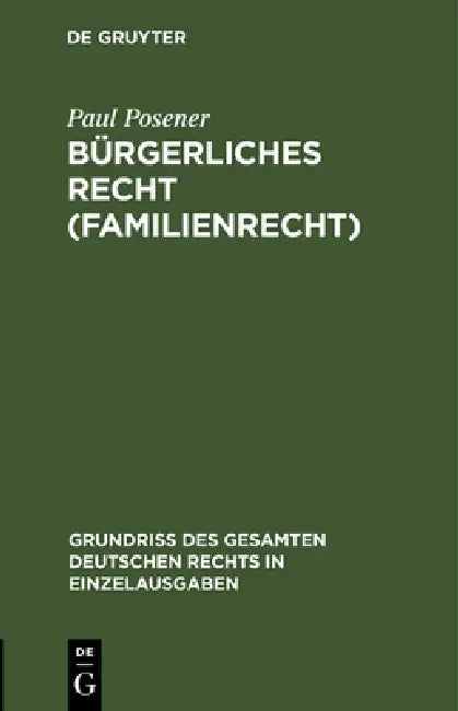 Bürgerliches Recht (Familienrecht) (English, Paul Posener)