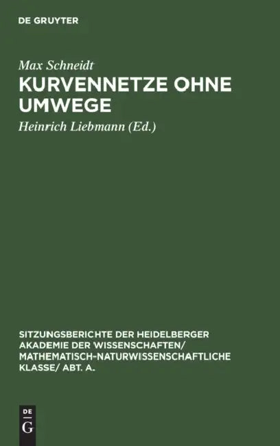 Kurvennetze Ohne Umwege (English, Max Schneidt | Heinrich Liebmann)