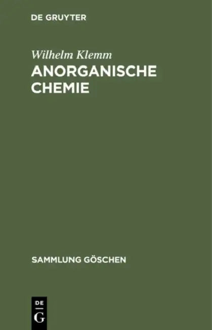 Anorganische Chemie (English, Wilhelm Klemm)