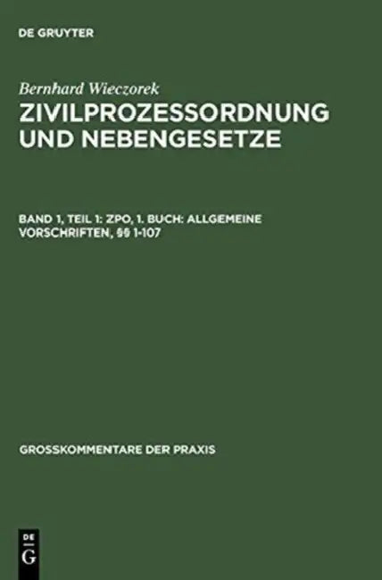 ZPO, 1. Buch (English, Bernhard Wieczorek)