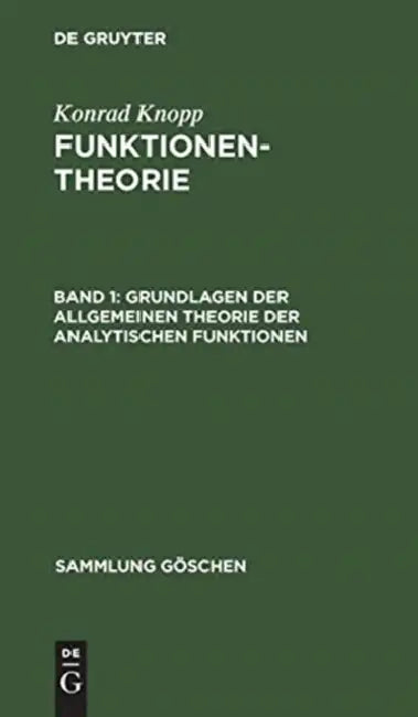 Grundlagen der allgemeinen Theorie der analytischen Funktionen (English, Konrad Knopp)