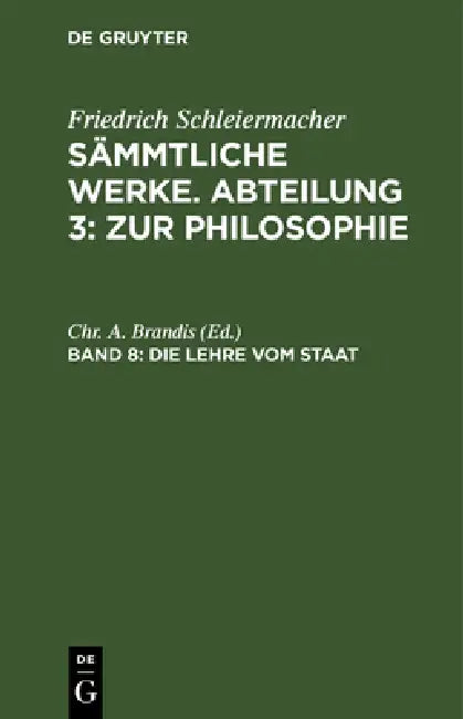 Die Lehre vom Staat (English, Chr A. Brandis)
