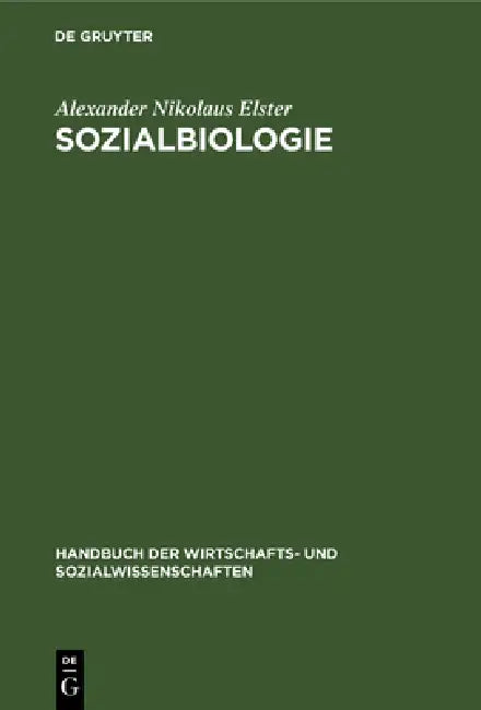 Sozialbiologie (English, Alexander Nikolaus Elster)