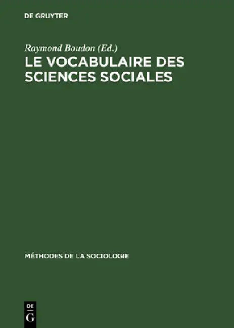 Le vocabulaire des sciences sociales (English, Raymond Boudon)