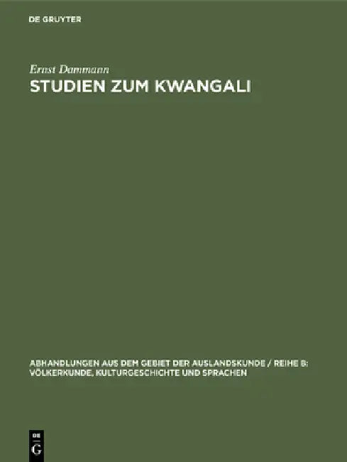 Studien Zum Kwangali (English, Ernst Dammann)