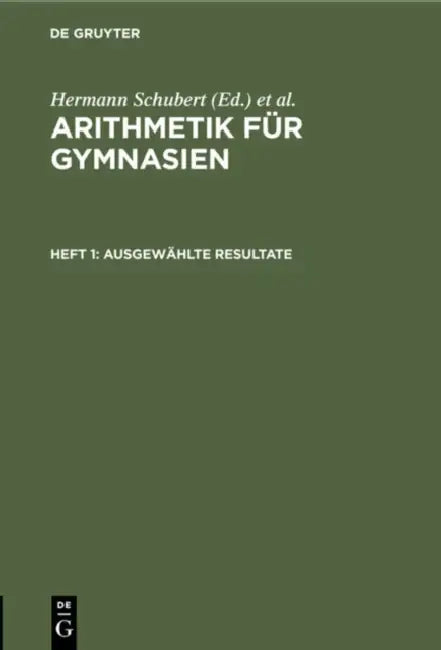 Ausgewählte Resultate (English, Hermann Schubert | Adolf Schumpelick)