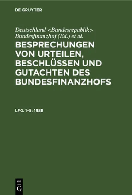 1958 (English, Deutschland Bundesfinanzhof | Hans U. Loepelmann)