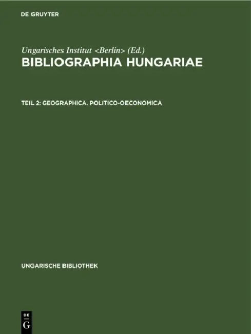 Geographica. Politico-oeconomica (English, Ungarisches Institut)
