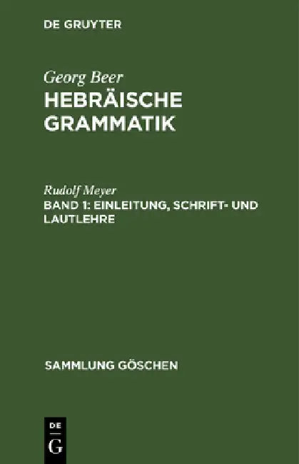 Einleitung, Schrift- und Lautlehre (English, Rudolf Meyer)