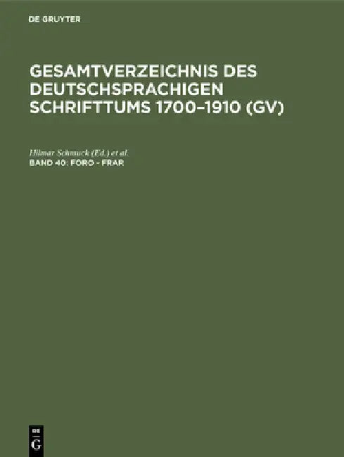Foro - Frar (English, Hilmar Schmuck | Willi Gorzny | Hans Popst)