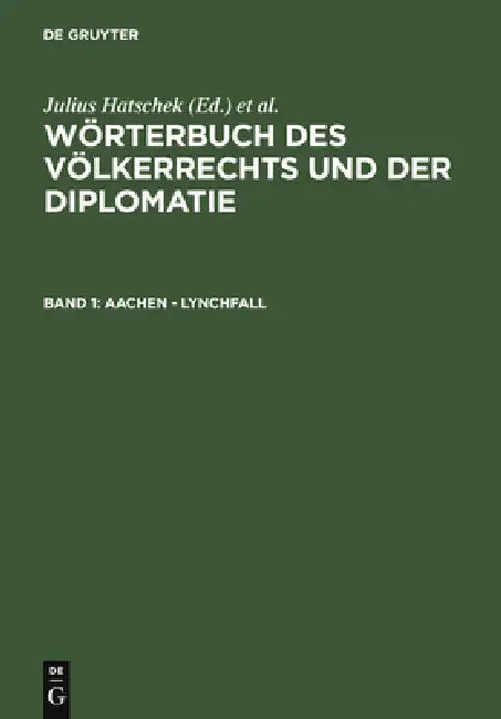 Aachen - Lynchfall (English, Julius Hatschek | Karl Strupp)
