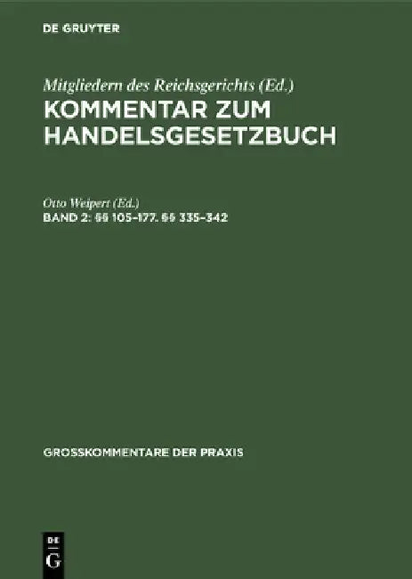 §§ 105-177. §§ 335-342 (English, Otto Weipert)
