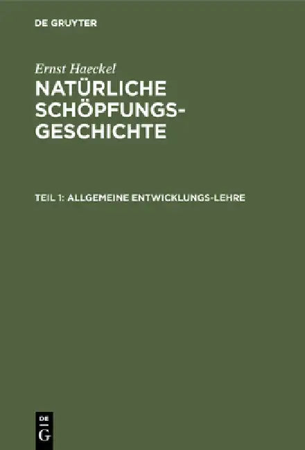 Allgemeine Entwicklungs-Lehre (English, Ernst Haeckel)