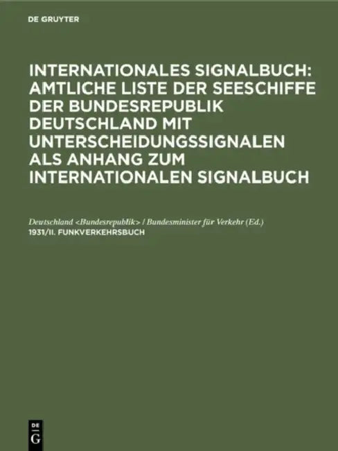 1931/II. Funkverkehrsbuch (English, Deutschland)