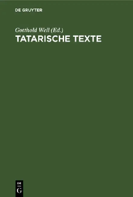 Tatarische Texte (English, Gotthold Weil)