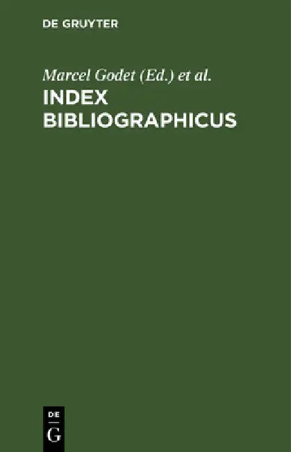Index bibliographicus (English, Marcel Godet | Joris Vorstius | International Institute of Intellectual)