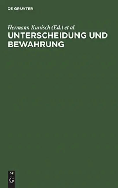 Unterscheidung und Bewahrung (English, Hermann Kunisch | Klaus Lazarowicz | Wolfgang Kron)