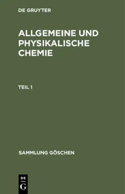 Sammlung Göschen Allgemeine und physikalische Chemie (English, Werner Schulze)