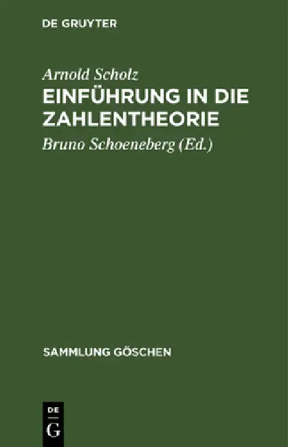 Einführung in die Zahlentheorie (English, Arnold Scholz | Bruno Schoeneberg)