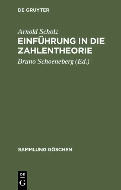 Einführung in Die Zahlentheorie (English, Arnold Scholz | Bruno Schoeneberg)