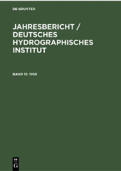 1958 (English, Deutsches Hydrographisches Institut)