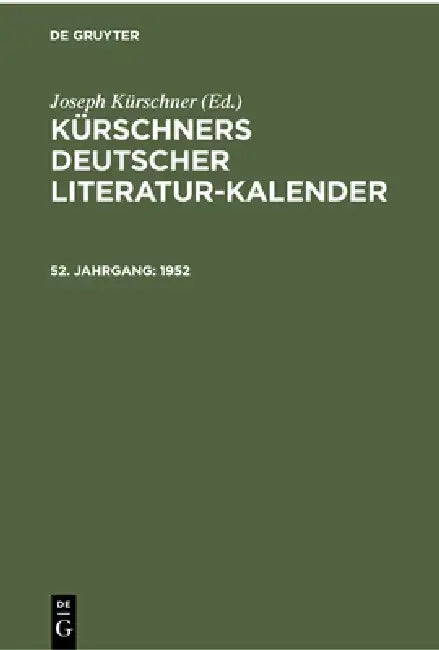 1952 (English, Joseph Kürschner)