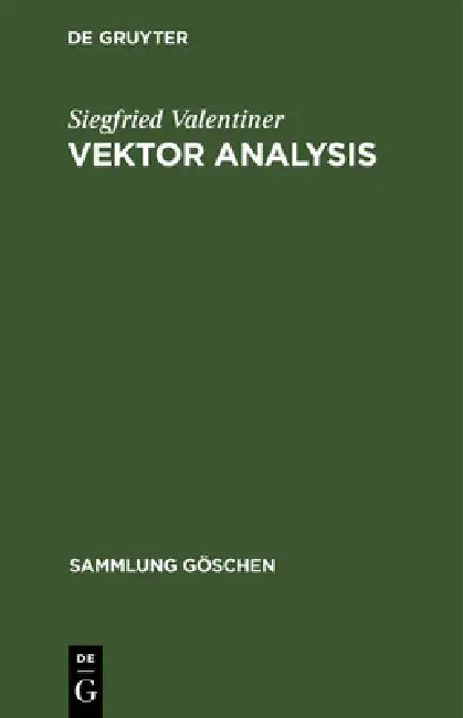 Vektor Analysis (English, Siegfried Valentiner)