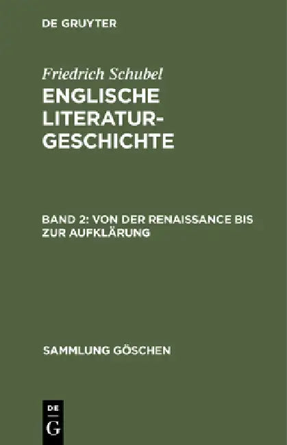 Von Der Renaissance Bis Zur Aufklärung (English, Friedrich Schubel)