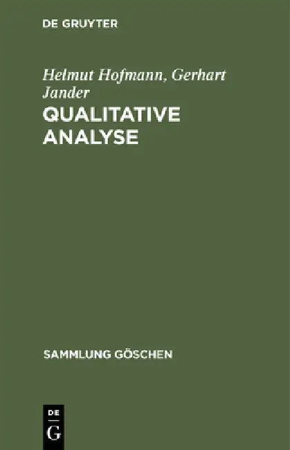 Qualitative Analyse (English, Helmut Hofmann | Gerhart Jander)