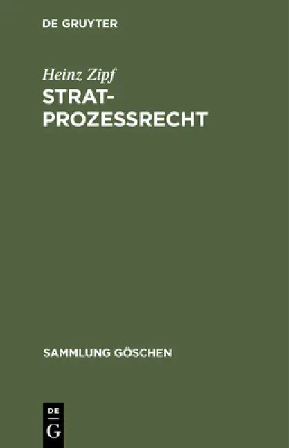 Stratprozeßrecht (English, Heinz Zipf)